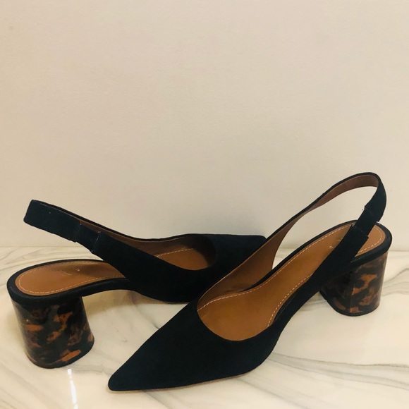 ZARA SLINGBACK SHOES WITH TORTOISESHELL HEELS - Picture 9 of 16